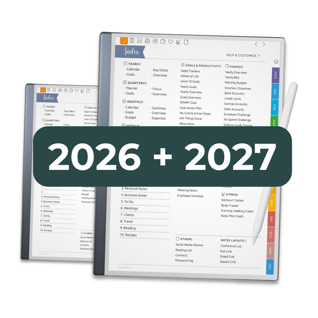 All-in-One reMarkable Templates Kit 2026 + 2027