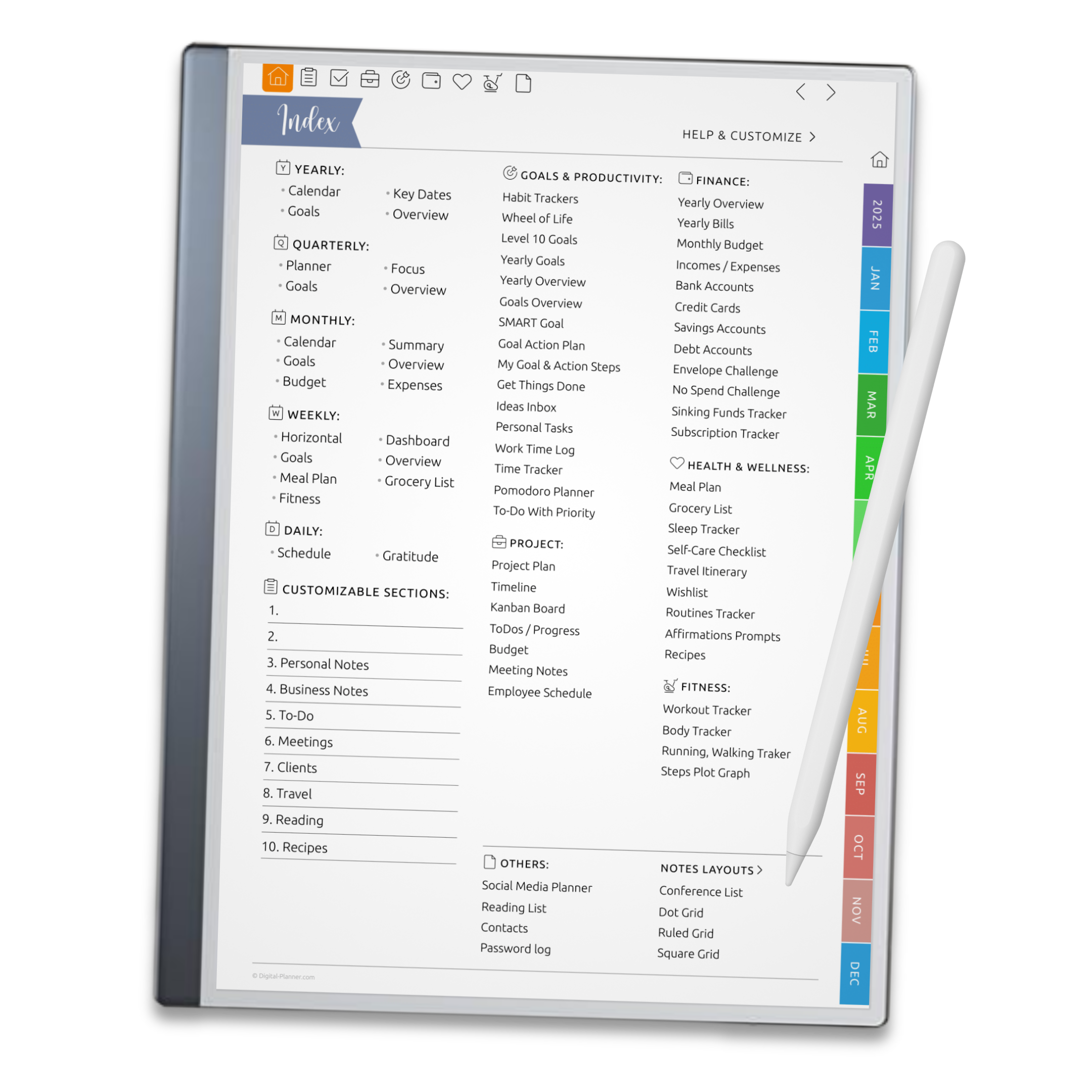 AllinOne reMarkable Templates Kit Remarkable Planner Pro