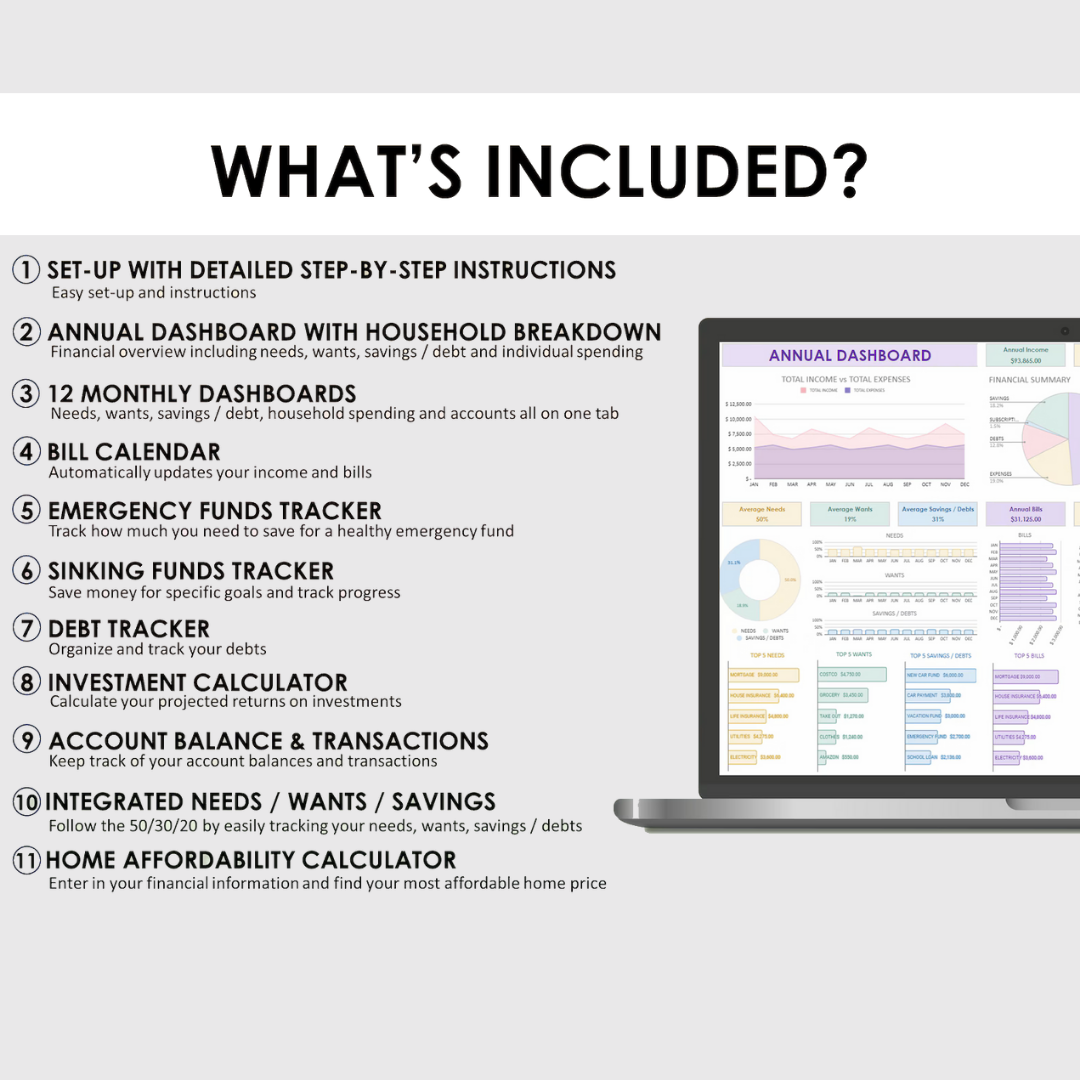 Financial Excel Planner Package for Desktop