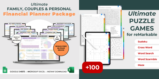 Financial Planner Package + Puzzle Games Bundle